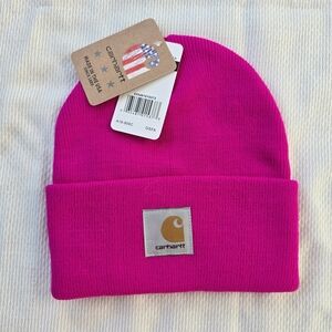 Brand new Carhartt A18 Acrylic Watch Hat in bright pink. Made in USA. One size f